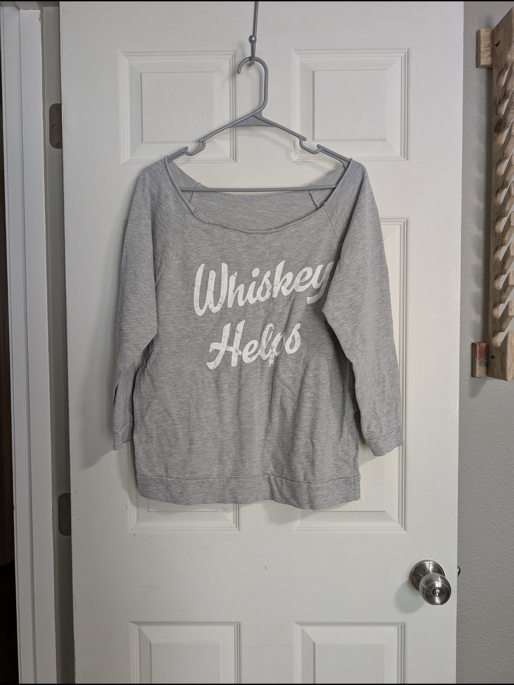 Gray 'Whiskey Helps' Graphic Sweatshirt